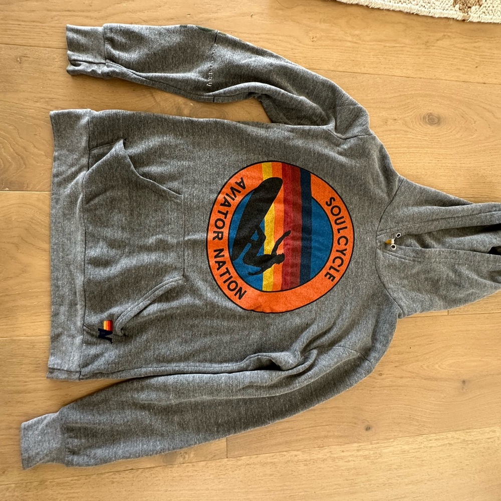 Aviator Nation/SoulCycle Gray Hoodie